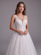 Farrah Couture HW4047 floral lace a-line wedding dress - view 1