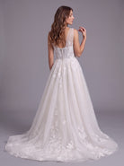 Farrah Couture HW4047 floral lace a-line wedding dress - view 3
