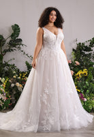 Farrah Couture HW4047 floral lace a-line wedding dress - view 5