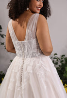 Farrah Couture HW4047 floral lace a-line wedding dress - view 8