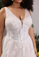 Farrah Couture HW4047 floral lace a-line wedding dress - view 9