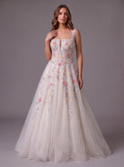 Farrah Couture HW4059 colorful floral a-line wedding dress - view 1