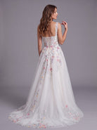 Farrah Couture HW4059 colorful floral a-line wedding dress - view 2