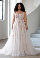 Farrah Couture HW4059 colorful floral a-line wedding dress - view 4