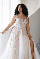 Farrah Couture HW4059 colorful floral a-line wedding dress - view 5