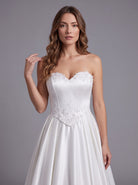 Farrah Couture HW4069 sweetheart lace-accent a-line wedding dress - view 2