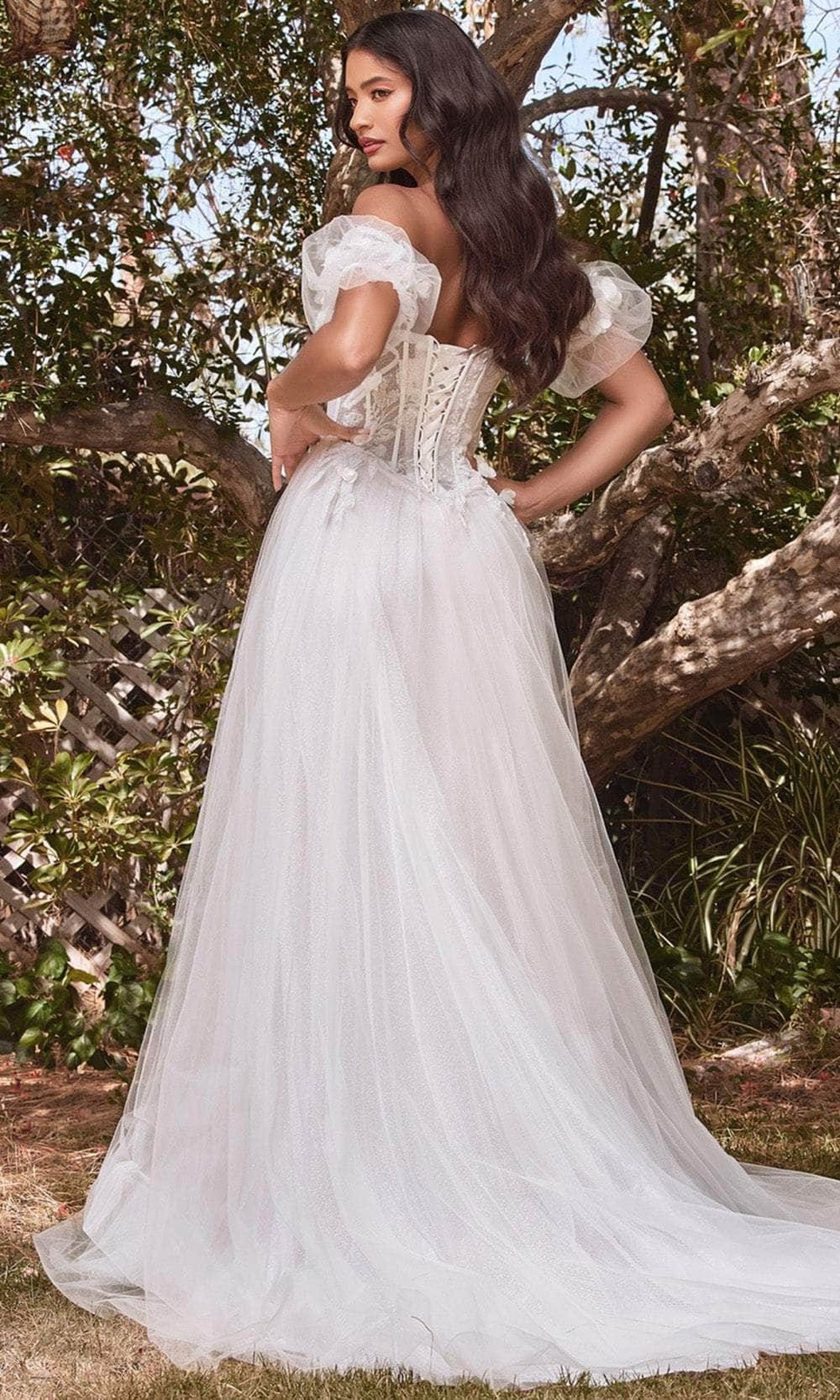 Ladivine CB080W - Strapless Floral Wedding Gown