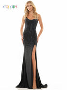 Colors Dress - G1052 Scoop Neck Beaded Sheath Dress - view 5
