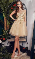 Ladivine 9245 - Glitter A-Line Cocktail Dress