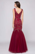 Glow by Colors - G290-1 V-neck Beaded Lace Mermaid Gown