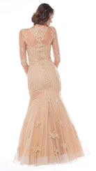 Glow by Colors - G665 Bedazzled Illusion Bateau Mermaid Dress