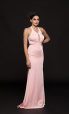 Glow by Colors - G774 Halter Cutout Bodice Faille Gown