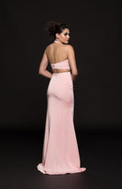 Glow by Colors - G774 Halter Cutout Bodice Faille Gown