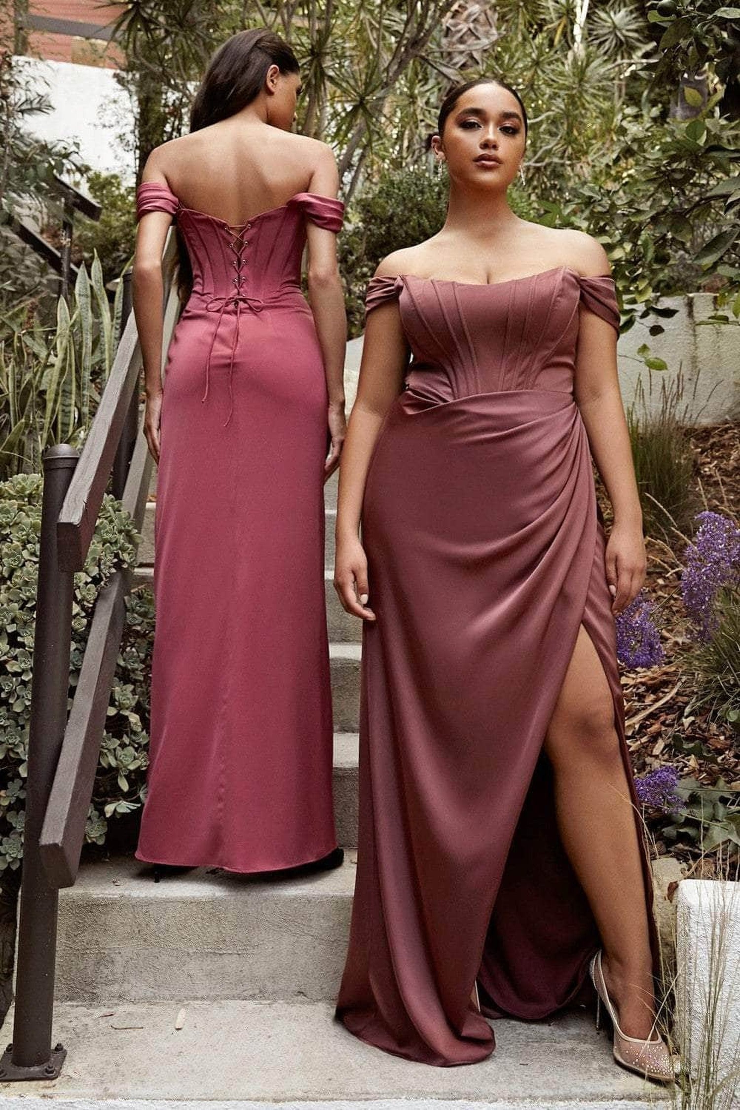 Ladivine 7484C - High Slit Long Gown