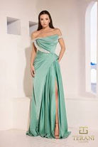 Terani Couture 251E4220 - Beaded Accent Off Shoulder Evening Gown