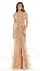 Colors Couture - J131 Off-Shoulder Embellished Trumpet Simple Prom Dress - view 8