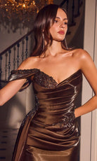 Ladivine J916 One Shoulder Pleated Dress
