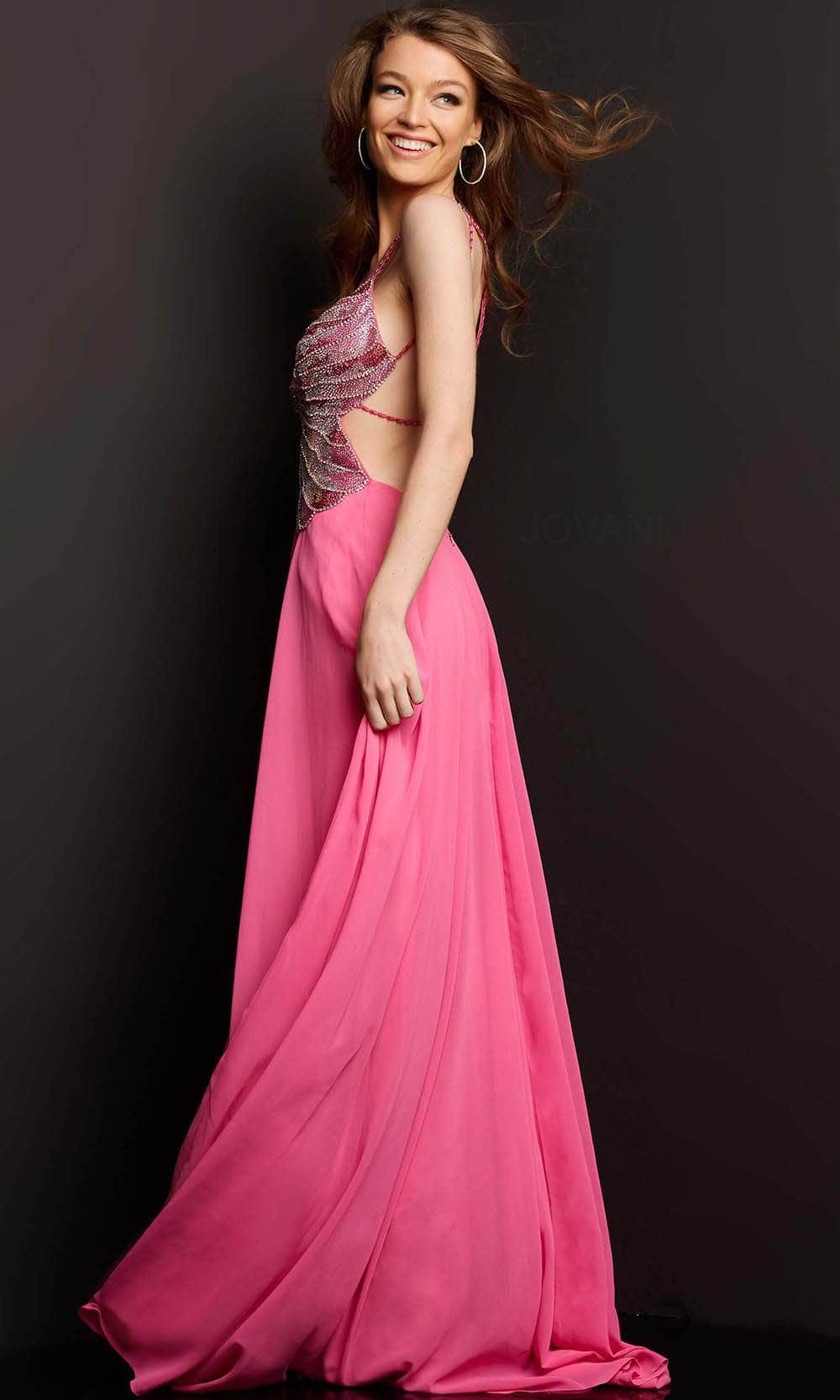 Jovani 000297 - Butterfly Motif Chiffon Prom Dress - view 6