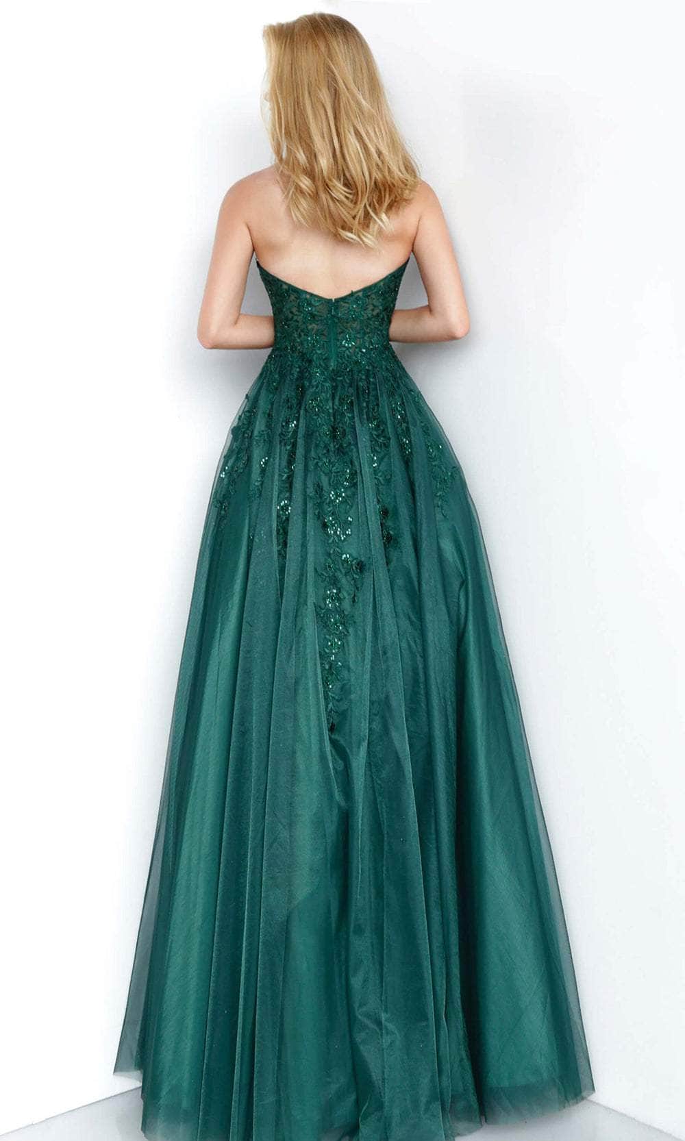 Jovani 00915 - Embroidered Sweetheart Prom Dress - back view