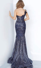 Jovani - 02445 Sweetheart Lace Applique Trumpet Dress - view 4