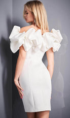 Jovani - 04367 Ruffled Off-Shoulder Fitted Dress - detail view