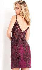 Jovani 04699 - Illusion Embellished Corset Bodice Fitted Short Dress - view 5