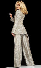 Jovani - 04904 Shiny Loose Contemporary Blazer - back view