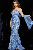 Jovani - 05054 Sequined V Neck Evening Gown - view 11