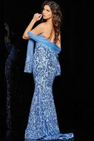 Jovani - 05054 Sequined V Neck Evening Gown - view 9