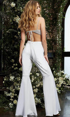 Jovani 05307 - Two Piece Heart-Shaped Bell Bottom Pantsuit - detail view