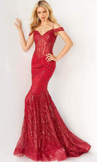 Jovani - 05838 Off Shoulder Glitter Mermaid Gown - designer prom dress at Silhouette Dresses