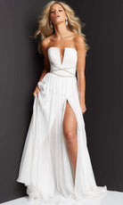 Jovani - 05971 Strapless Pleated Chiffon Gown - view 4