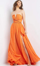 Jovani - 05971 Strapless Pleated Chiffon Gown - detail view