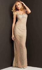 Jovani - 05997 Scoop Lattice Jeweled Shiny Gown - designer prom dress at Silhouette Dresses