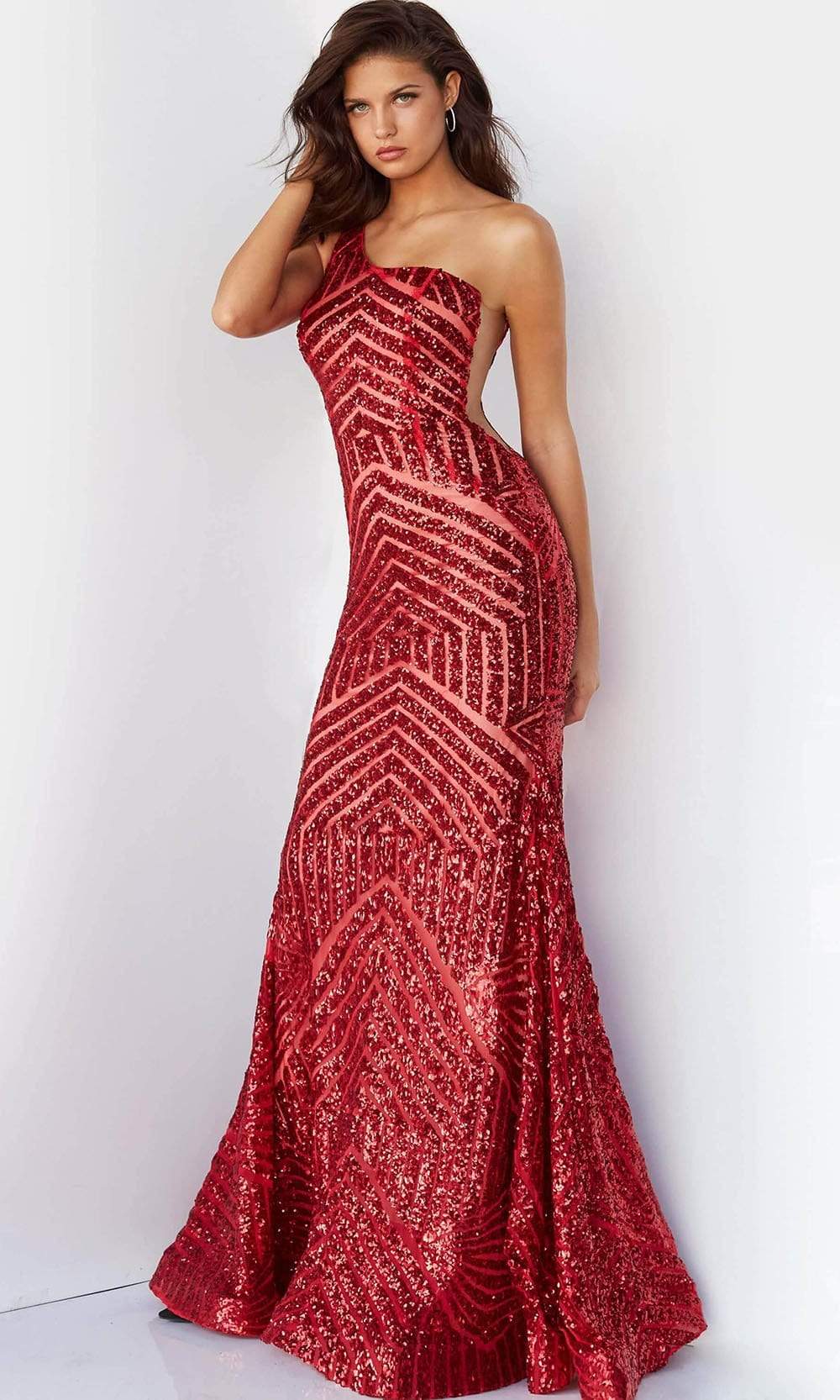 Jovani - 06017 Geometric Sequined Gown - designer prom dress at Silhouette Dresses