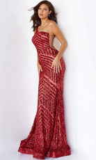 Jovani - 06017 Geometric Sequined Gown - back view
