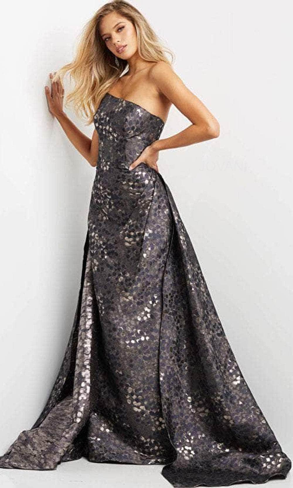 Jovani 06255 - Strapless Straight Across Neck Evening Gown - view 4