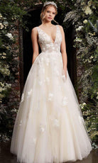 Jovani - 06286 Sheer Floral Applique Bodice Tulle Ballgown - view 8