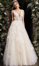 Jovani - 06286 Sheer Floral Applique Bodice Tulle Ballgown - view 7