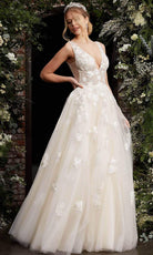 Jovani - 06286 Sheer Floral Applique Bodice Tulle Ballgown - view 5