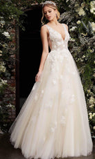 Jovani - 06286 Sheer Floral Applique Bodice Tulle Ballgown - view 9