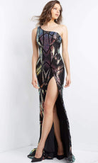Jovani - 06417 Geometric Multi-Color Sequin Gown - designer prom dress at Silhouette Dresses