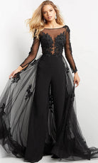 Jovani 06609 - Bateau Overskirt Evening Jumpsuit - view 4