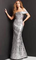 Jovani 06624 - Off-shoulder Straight Across Neck Evening Gown - designer prom dress at Silhouette Dresses