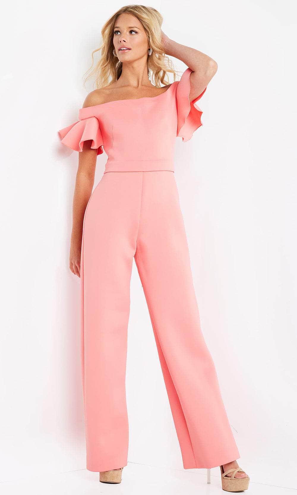 Jovani 06713 - Off Shoulder Evening Jumpsuit - detail view