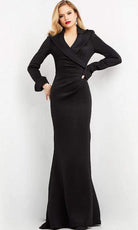 Jovani - 06774 Collared Modest Evening Dress - designer evening gown at Silhouette Dresses