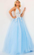 Jovani - 06808 Tulle V Neck and Back Ballgown - back view