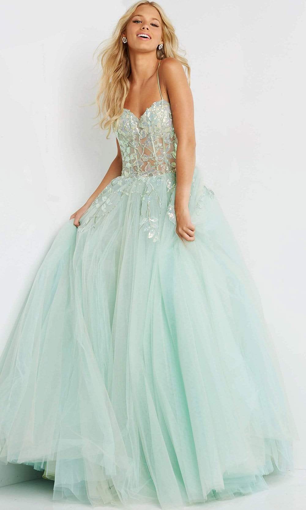 Jovani - 06816 Sweetheart Illusion Corset Ballgown - designer ball gown at Silhouette Dresses