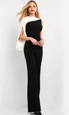 Jovani 06875 - One-Long Sleeve High Neck Jumpsuit - designer formal jumpsuit at Silhouette Dresses