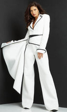 Jovani 06917 - Collared V-Neck Formal Jumpsuit - view 4